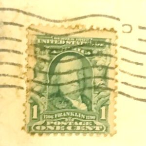 1906 Franklin 1 cent Stamp posted Duchess NY Easter Greeting Embossed Postcard